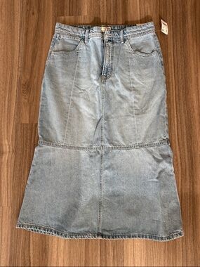 We The Free Light Blue High-Rise Denim Skirt